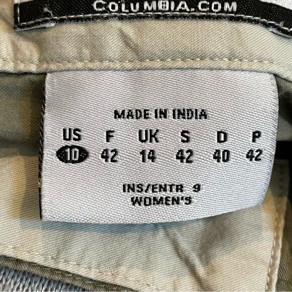 Columbia army green cotton cargo utility shorts roll tab hem size 10 - Picture 10 of 11